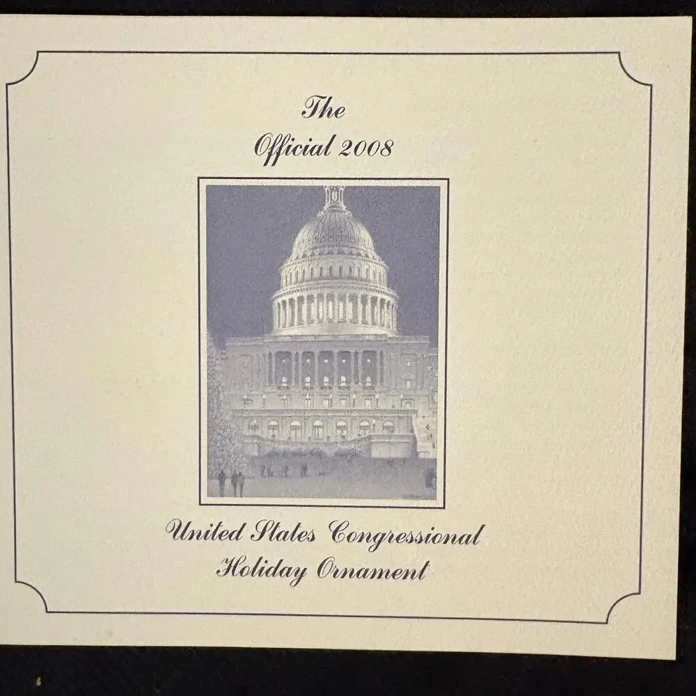 Official 2008 Holiday Ornament Congressional Washington DC Christmas Collectible